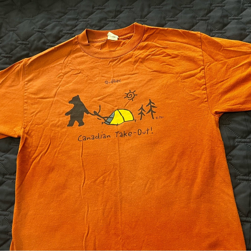 Quebec Canadian Take-Out Orange T-Shirt